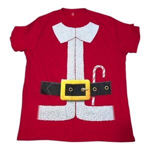Santa Claus Short Sleeve Christmas T Shirt Santa Suit Shirt Size XL